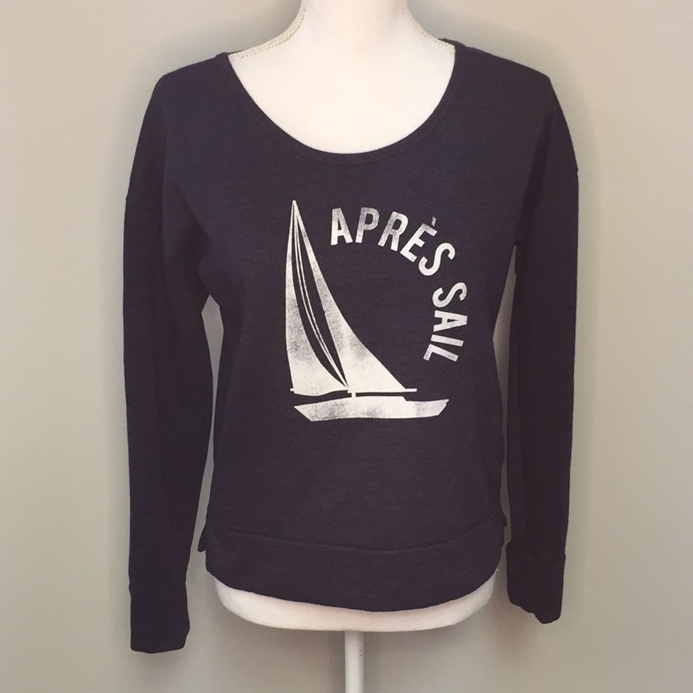 GAP Sweatshirt, Blue & White Juniors "Apres Sail" Size XS